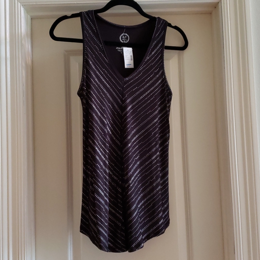 NWT Black & Silver Top
